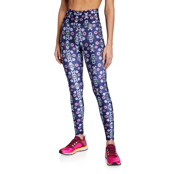 Terez Navy Floral Dream Super-High Band Leggings XS - Picture 6 of 13